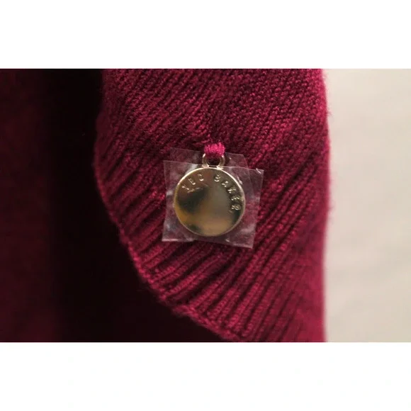 Ted Baker London Fiyyona Open Cardigan Womens size0/2 US Maroon Asymmetrical Hem - Picture 4 of 14